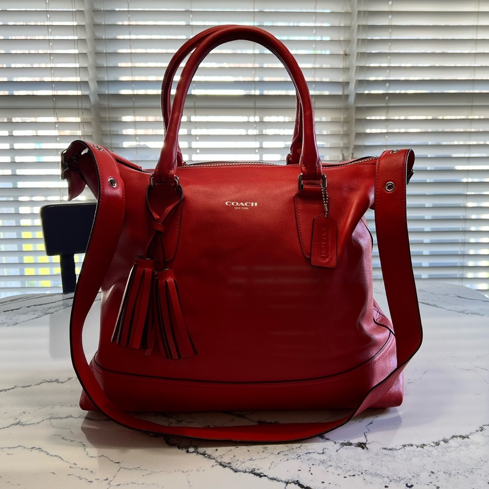 Coral Coach Tote Bag